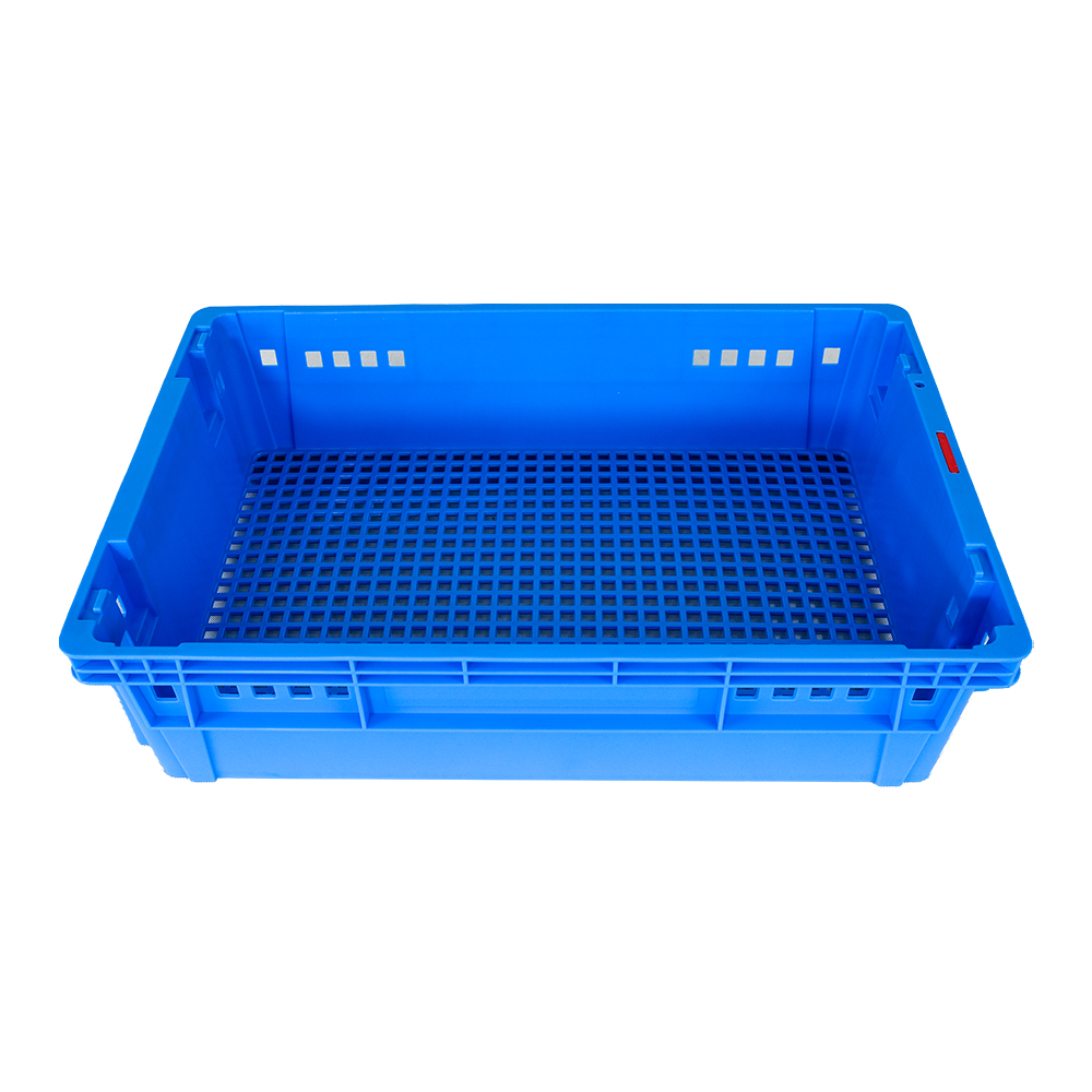 Supermarket Storage Mesh Turnover Box Eco-Friendly PP Plastic Crate Stackable with Logo