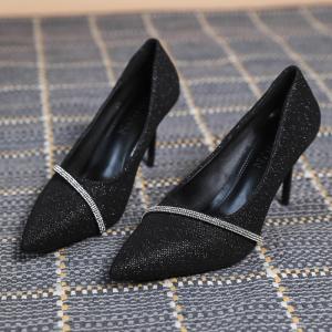 Quality Shiny Luxury High Heels Shoes Rhinestone Business Lager Size Ladies Summer Wedding wholesale
