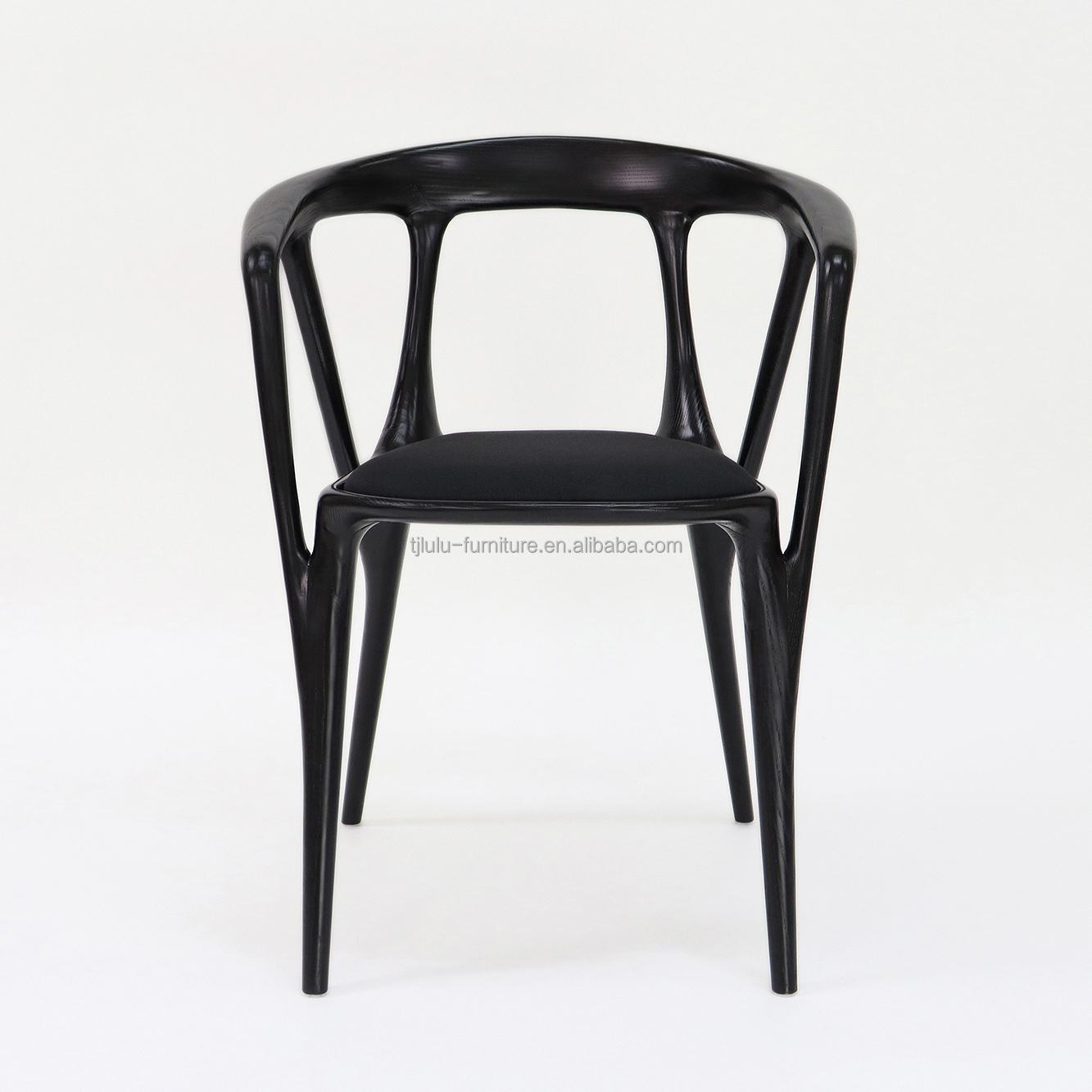 2024 Vintage Nitrolacquer Finish Wooden Artistic Customized Furniture Fabric Upholstery Dining Chair for Restaurant