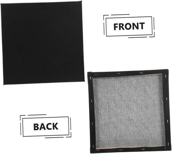 Black Stretched Canvas Board 100% Cotton Heavy Weight for Gesso Acrylic Oil
