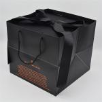 Black 150gsm Recycled Paper Gift Bags Hot Stamping Retail Use