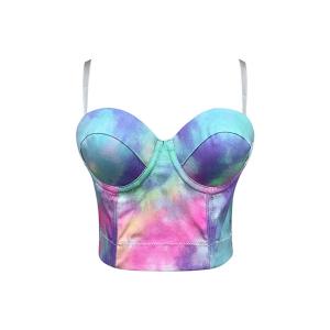 Quality XS-XXXXL Women Sleeveless Tank Tops Costume Clubwear Denim Tie Dye Crop Top wholesale