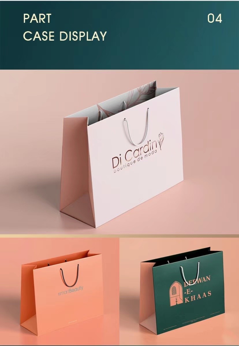 ODM Grapefruit Color Paper Garment Bags Custom Printed Paper Take Out Bags