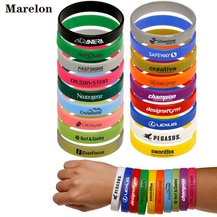 Multi Color Wristband Custom Silicone Bracelet With Screen Printing Logo