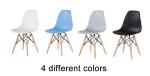 Blue 4pc Plastic Dining Chair Sets 32.28in Height Wood Leg