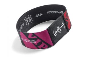 Quality Elastic Rope 125khz Rfid Wristband Waterproof Protection With RFID Coin Card Inside wholesale