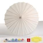 DIY White Oil Paper Umbrella Kids DIY Custom Painting With 12 Colors Watercolor