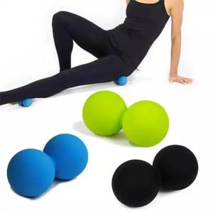 Quality Custom yoga shoulder neck physical Massage therapy ball peanut roller silicone fitness foot double massage ball wholesale