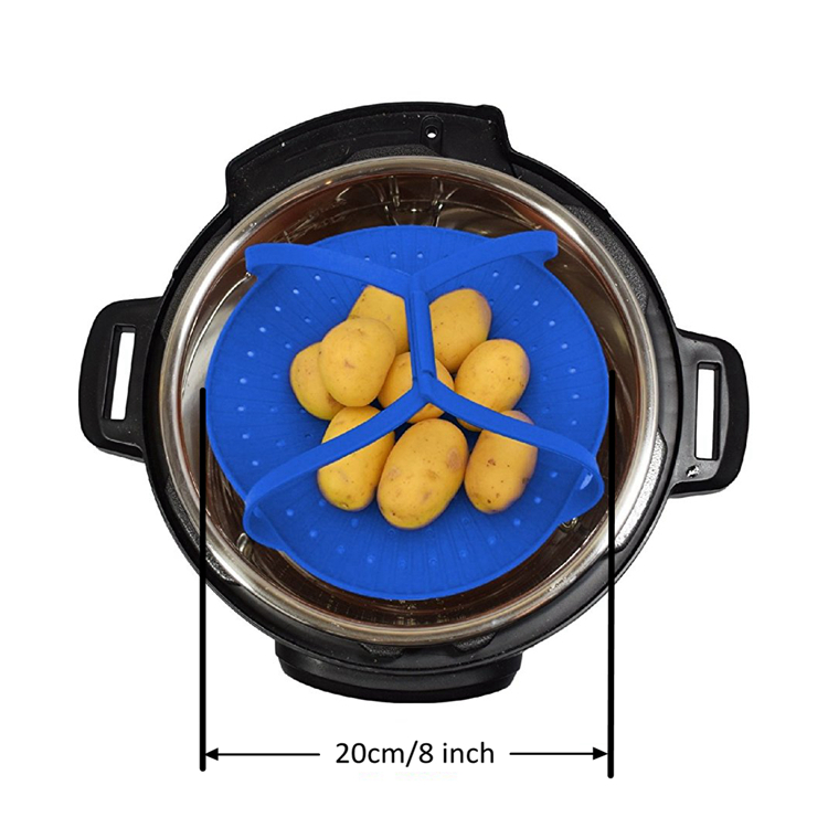 100% Food Grade Silicone Vegetable Steamer Cooking Steamer With Locking Handles Cooking Tool