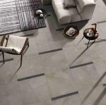 Beige Modern Bathroom Floor Tile / Slip Proof Cream Polished Porcelain Tiles