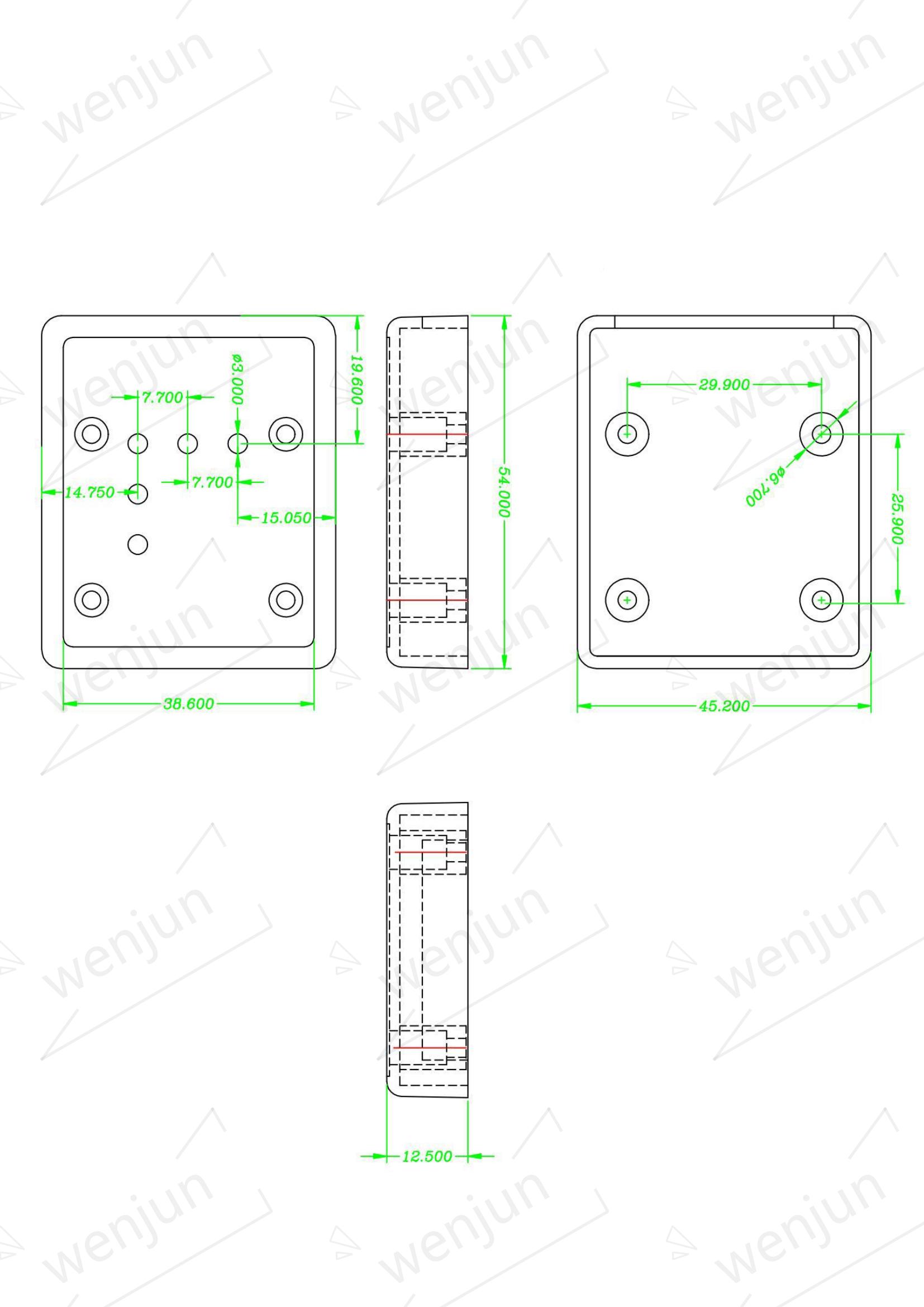 Blue Color Customizing OBD Enclosure OBDII Housing New Moulding With 16 Pin OBD Connector Male With Outlet Hole