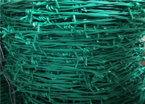 Quality Colorful PVC Coated Barbed Wire 3 - 4 Strands 4 Points Security Fence wholesale