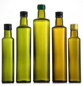 Quality 50ml 100ml 250ml 500ml Clear Brown Green Cooking Olive Oil Glass Bottles Hot Stamping wholesale