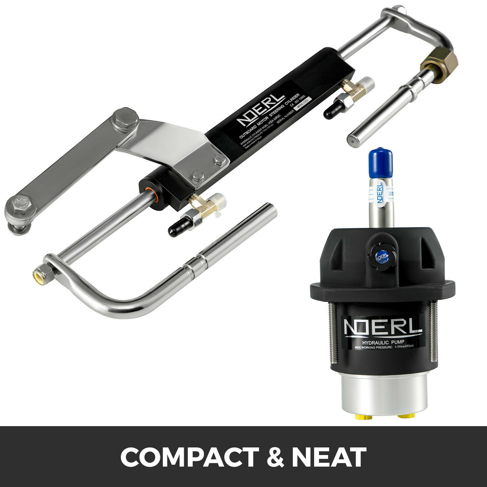 ISO 8m Pipe 90HP Hydraulic Outboard Steering System Helm
