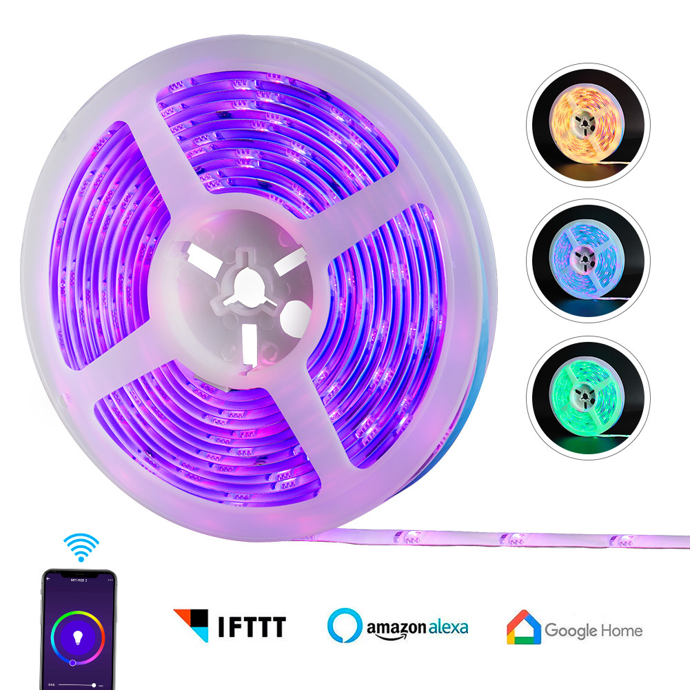 Flexible Smart Rgb Led Strip , Alexa Controlled Led Strip 1 Year Warranty