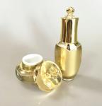 100ml Gold Luxury Cosmetics Packaging PMMA Bottle Sets Empty For Skincare