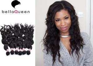 Quality Double Drawn Natural Black Water Wave Hair Extensions Without Chemical wholesale