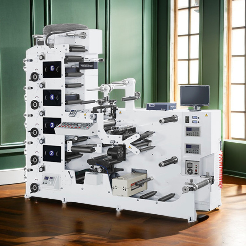 Delam Relam Flexographic Printing Flexo Machine Spot Varnish Uv Led Cold Foil Die Cut Slitting Ir Vertical Stack Tower