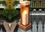 38 Inch Sandstone Glass Sphere Water Feature