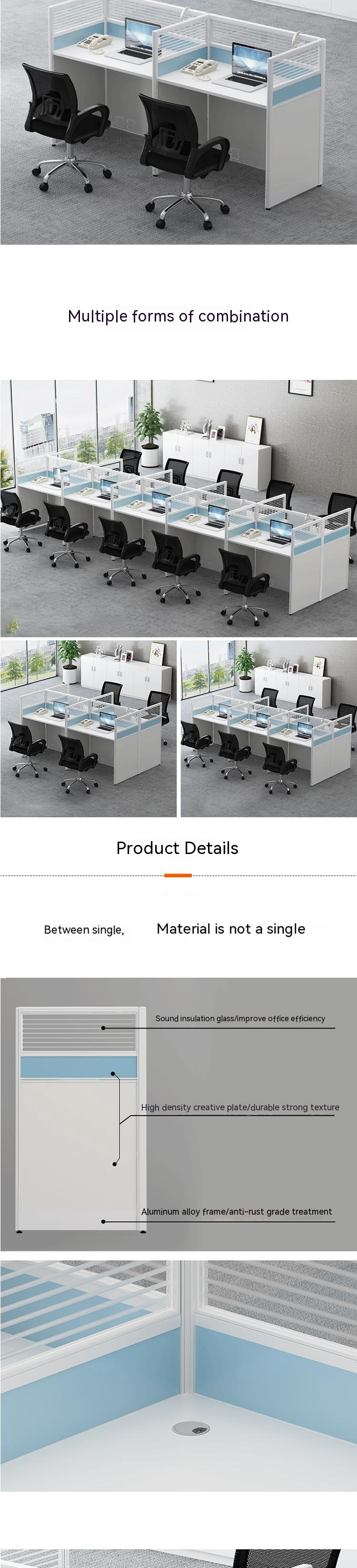 Customer Service Call Center Desks Modern Office Furniture for Independent Workstations