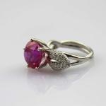 Women Jewelry 925 Silver with Pink Cubic Zirocnia Ring(JY038）