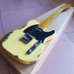 Custom Cream Color Handed Relic TELE Electric Guitar Customized Logo is
