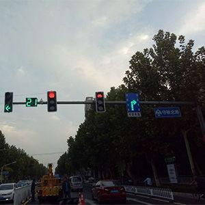 Quality Weather Resistance Telescopic Mast Arm Traffic Stop Light Post Double Arms wholesale
