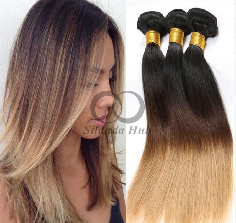 #T1B/4/27 Straight Remy Human Hair Bundles Sew In Weave Bundles Brazilian Bundle Deals