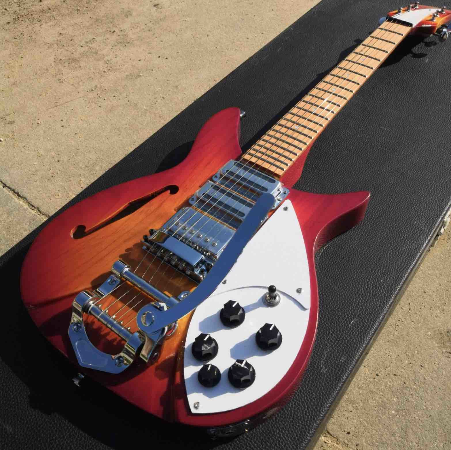 Custom F Hole Ricken 325 Electric Guitar in Cherry Red Body Kinds Color