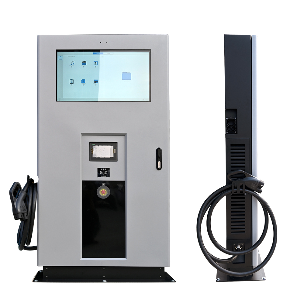 60KW DC EV Charger 2 Guns Electric Vehicle Bus Car EV Fast Charging Station with Nominal Input Voltage 380 VAC ± 15%