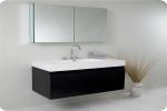 Single color and stainless steel sink make custom bathroom vanity people like
