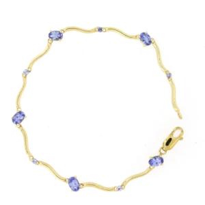 Quality 925 Sterling Silver Yellow Gold Plated Oval Cut Tanzanite Bracelet wholesale
