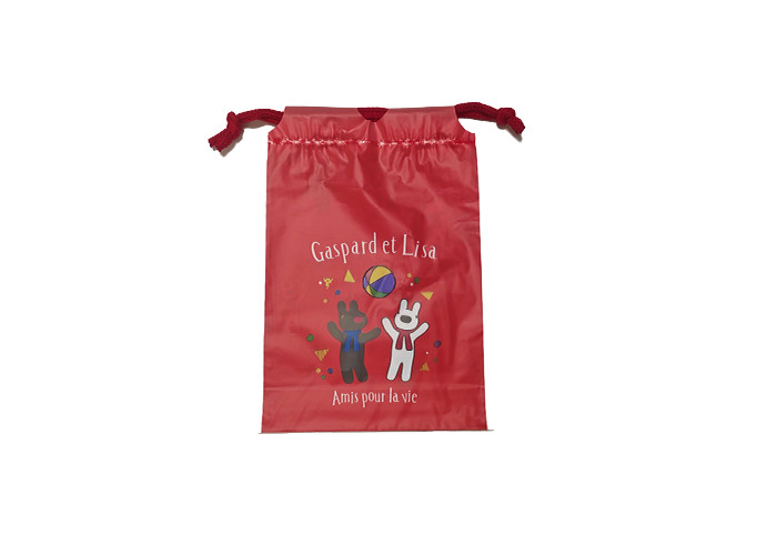 Recyclable Plastic Drawstring Bag Biodegradable Rope Bag LDPE Printing