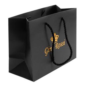 Quality Black Paper Gift Bags With Handle Luxury Custom Clothing Packaging Bags wholesale