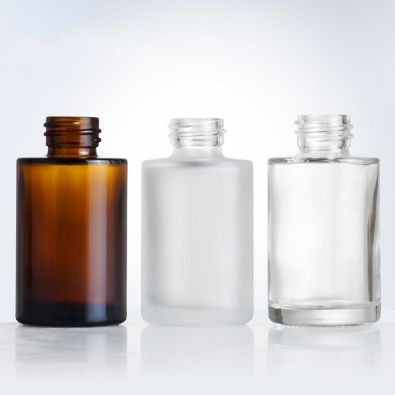 30ml 50ml 60ml Cosmetic Skin Care Essential Oil Essence Packaging Frosted Glass Flat Shoulder Matte Serum Dropper Bottle and Box