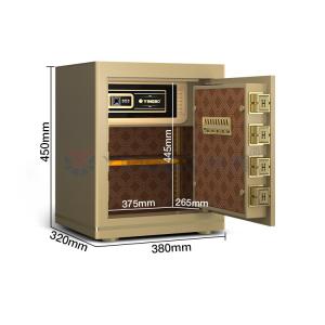 Quality H450mm Gold Office Lock Box Fingerprint Lock+Password+Key wholesale