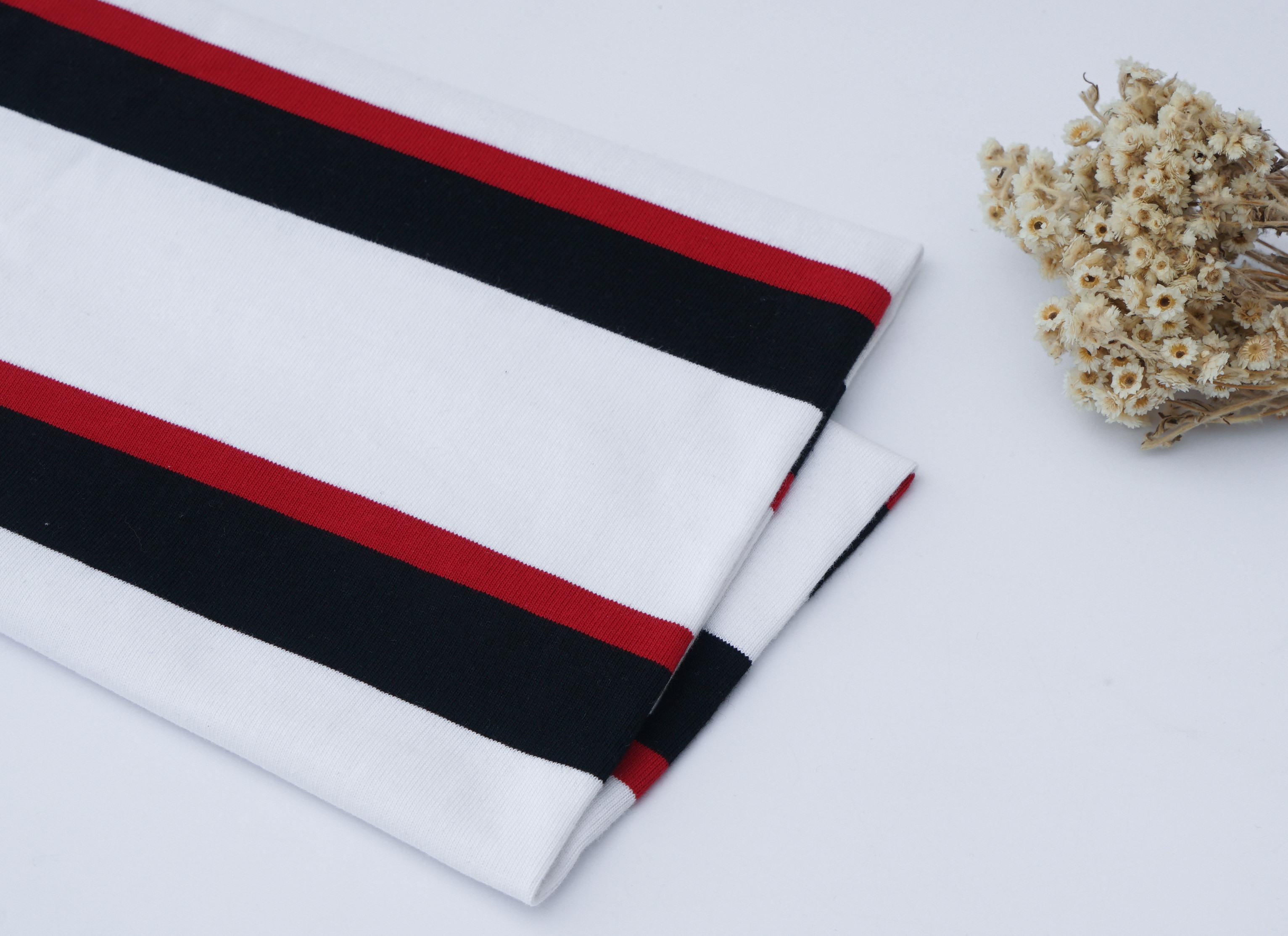 High Quality And Not Easy To Deform Breathable And Refreshing Striped Knit Fabric For Polo Shirt