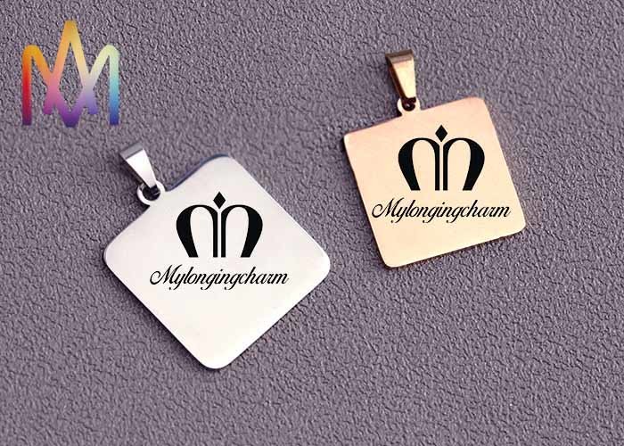 SS304 Polished Rectangle Dangle Custom Engraving Charms