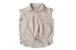 Girls Cool Cropped Striped Shirt Sleeveless 53% Linen 46% Cotton
