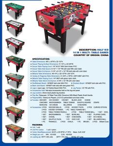 Quality 14 In 1 Multi Game Table Football Table Billiards Kids Air Hockey Table Full Size wholesale