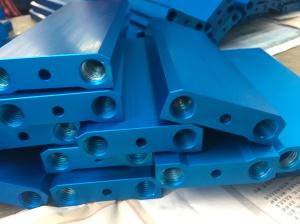 Quality Ra0.4 Blue Anodized Aluminum Parts 6082T5 Aluminum T Slot Frame With M6 Holes wholesale