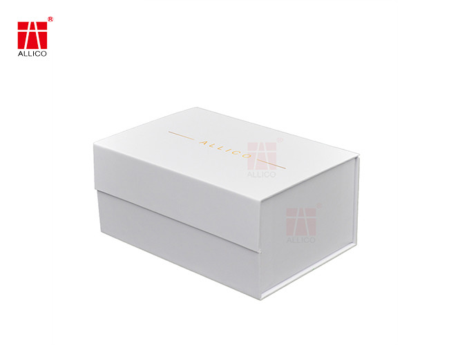 Large White Collapsible Box With Magnetic Closure Rectangle Present Box