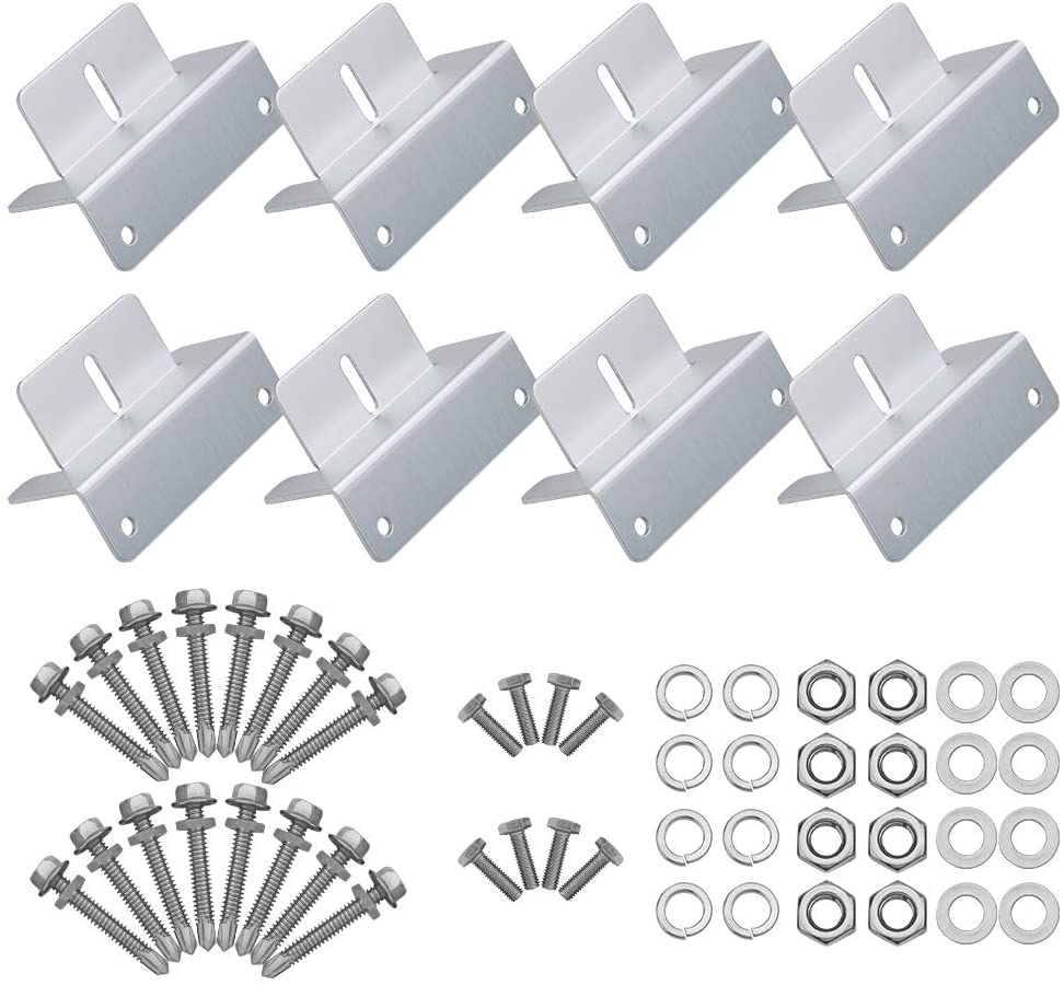Powder Coating Solar Panels Mounting Z Brackets Mounts Kit for RV Boat Off Grid Roof