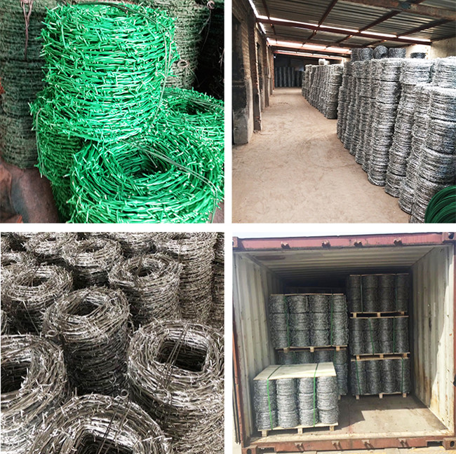Q235 4 Points Double Twisted Barbed Wire Weather Resistance Cow Wire Fence