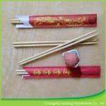 Restaurant Round Bamboo Chopsticks 5.0*200 Mm Disposable With Printed Logo