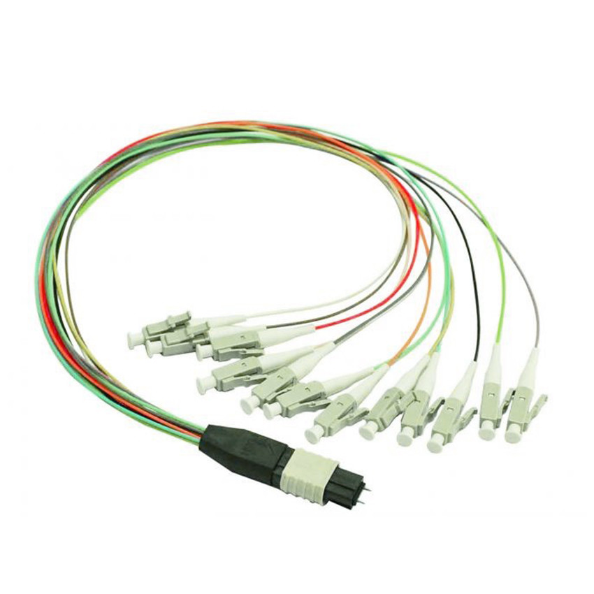 MPO MTP LC 12 Core Fiber Patch Cord For Network Rack / Panel