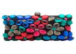 Beautiful Acrylic Flower Evening Clutch Bags Multi Coloured Embellished For Mini