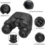 High Powered 12x25 Compact Binoculars For Adults Kids Bird Watching Hunting