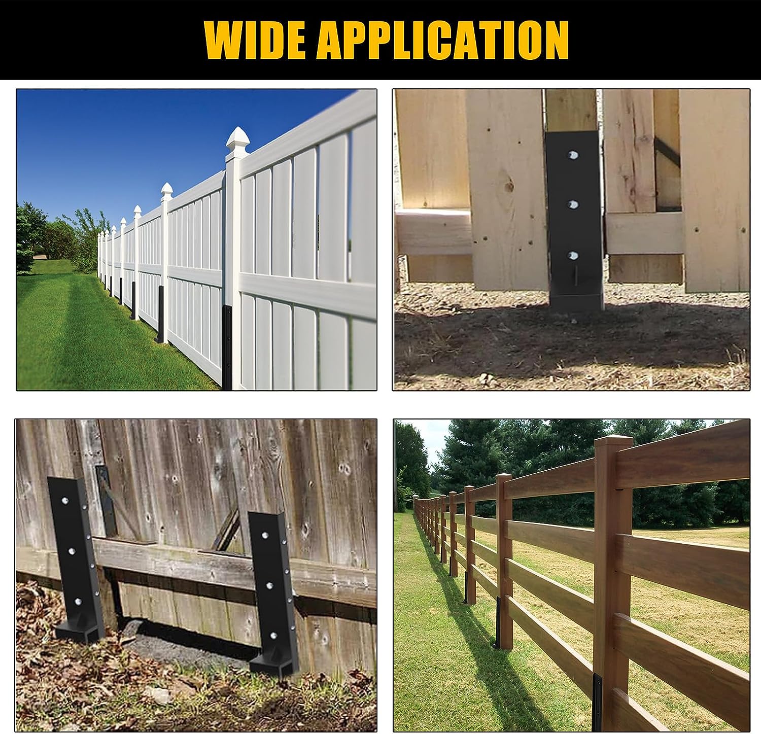 Customized Heavy Duty Steel Fence Post Repair Stakes Custom Dimensions and Powder Coating