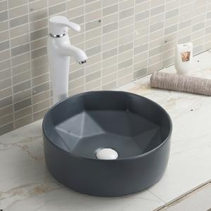 Quality Round Bathroom Black Sink Bowls Simple Installation Vessel Wash Basin wholesale